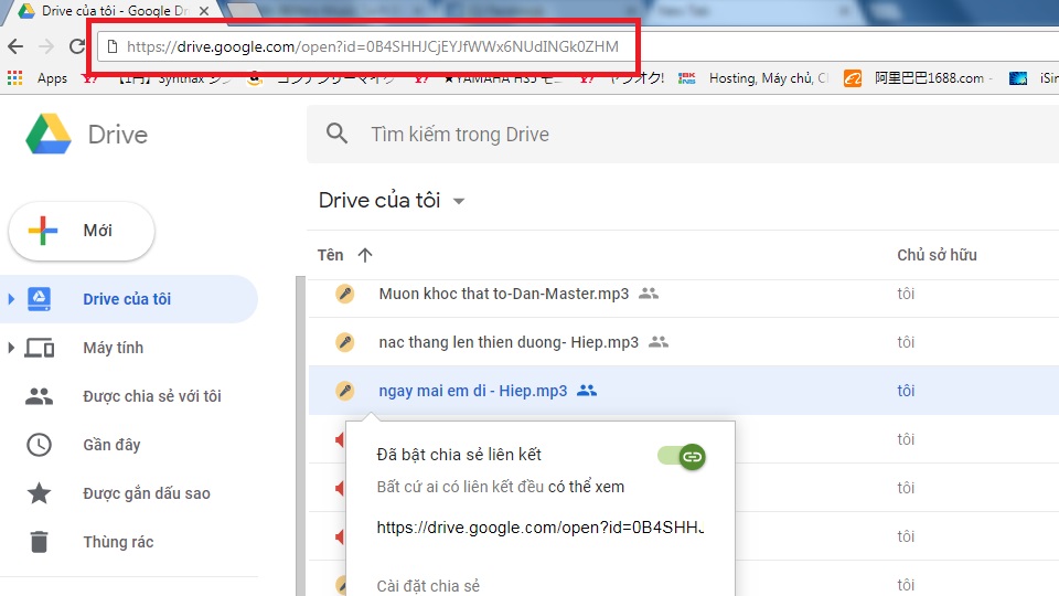 mã nhúng google drive vào web