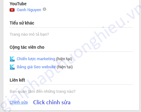 Thay đổi profile google để tránh bị spam.