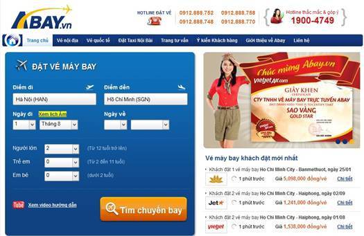 thiết kế web phòng vé máy bay