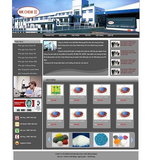 Thiết kế web công ty nhựa Mkchem hải phòng 