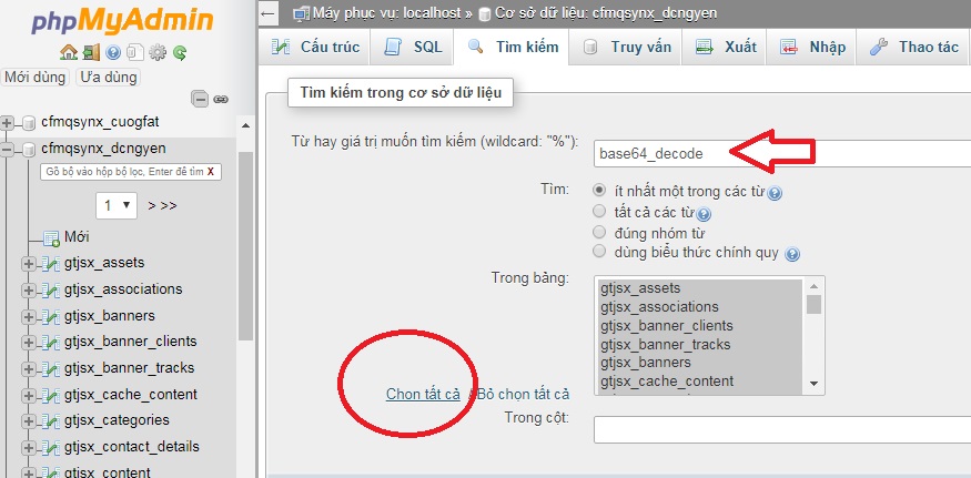 tìm kiếm trong my sql